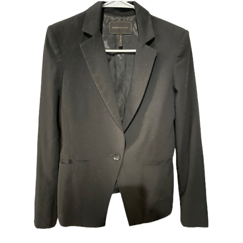 BCBGMAXAZRIA Black One Button Blazer Jacket Size Small / S